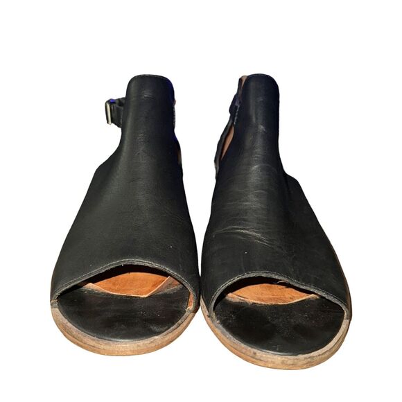 Madewell Pierce Open Toe Ankle Boots Women's 7.5 Black Leather Cut Out Booties - Picture 2 of 9